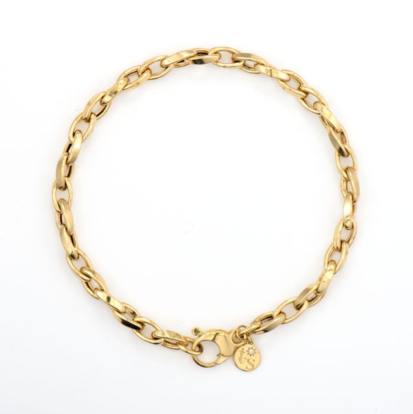 Closeup photo of Classic Medium Twisted Oval Chain Bracelet