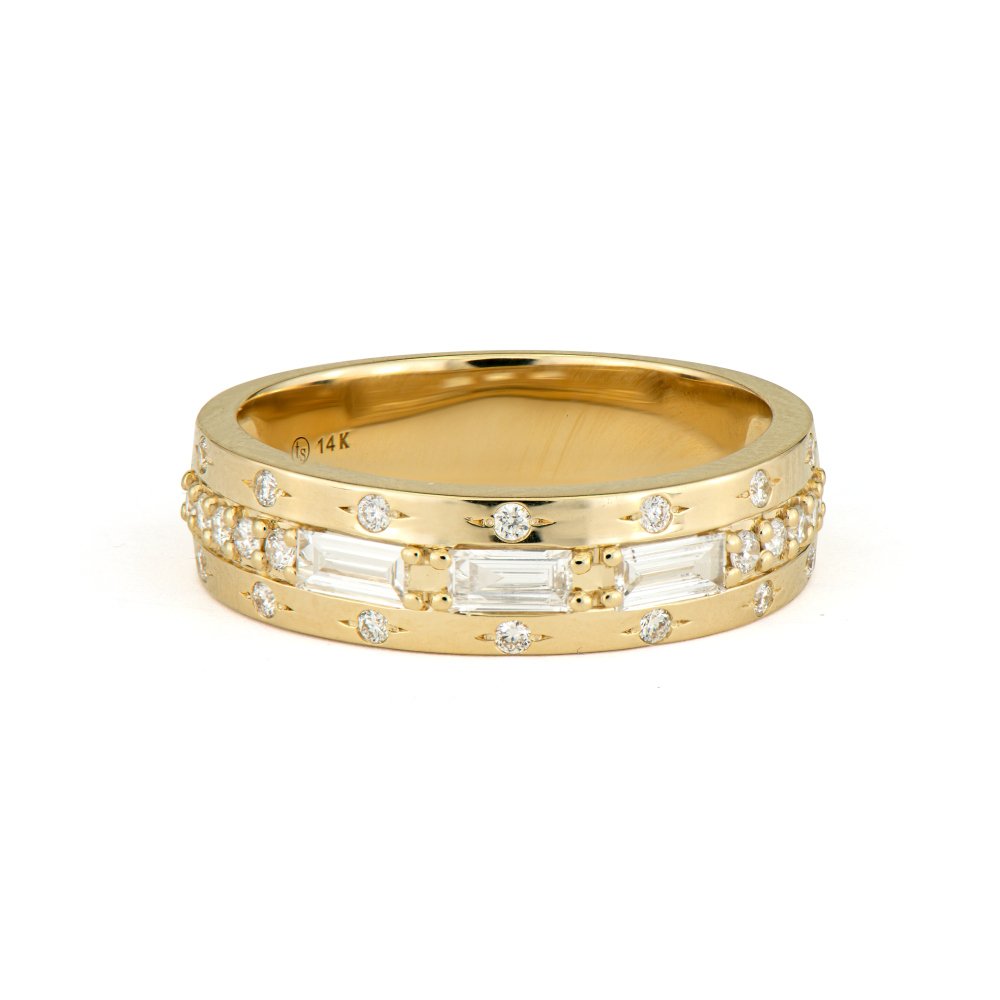 Starry Night Wide Baguette Diamond Band