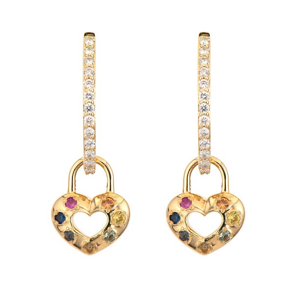 Closeup photo of Open Love Explosion Double-Sided Heart Charm