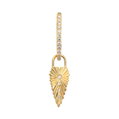 Ruffled heart diamond charm