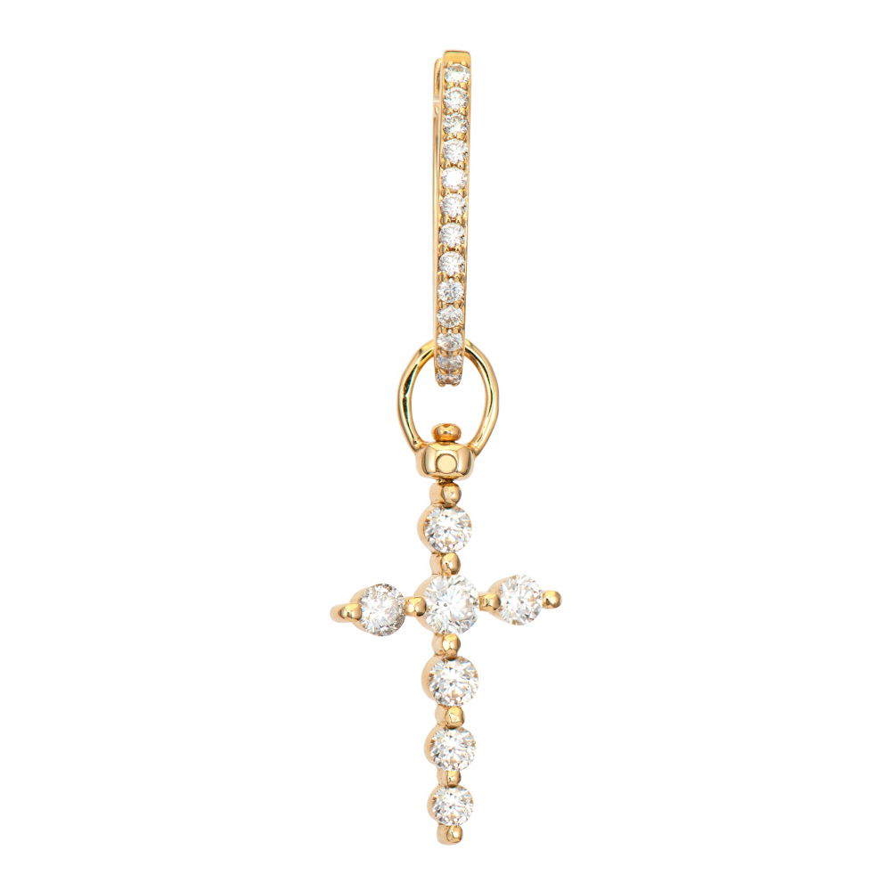 Prong Set Diamond Cross Top Switch Charms