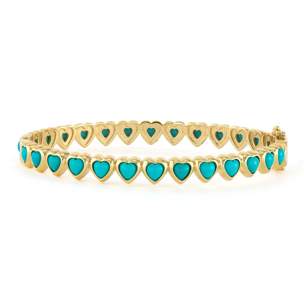 Show Your Love Continuous Turquoise Heart Bangle