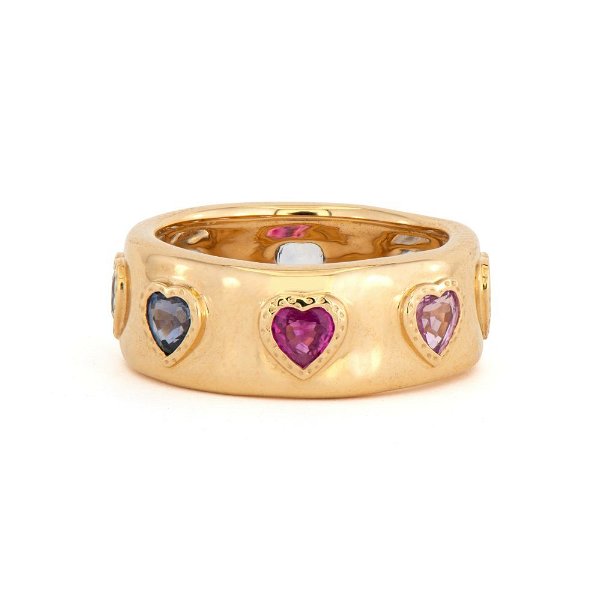 Closeup photo of Heart On The Line Continuous Heart Ring