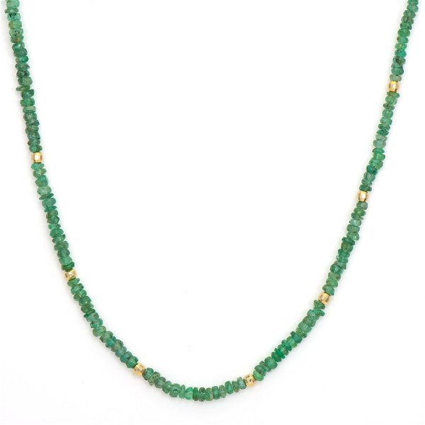 Closeup photo of Delicate Emerald Beaded Chain
