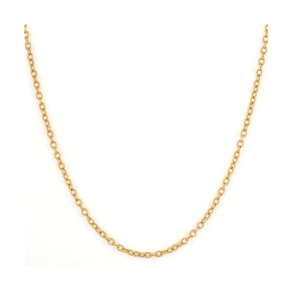 Closeup photo of Small Link Textured Oval Chain 22"