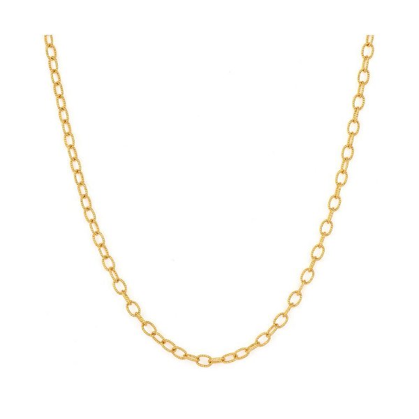 Closeup photo of Small Link Textured Oval Chain 28"