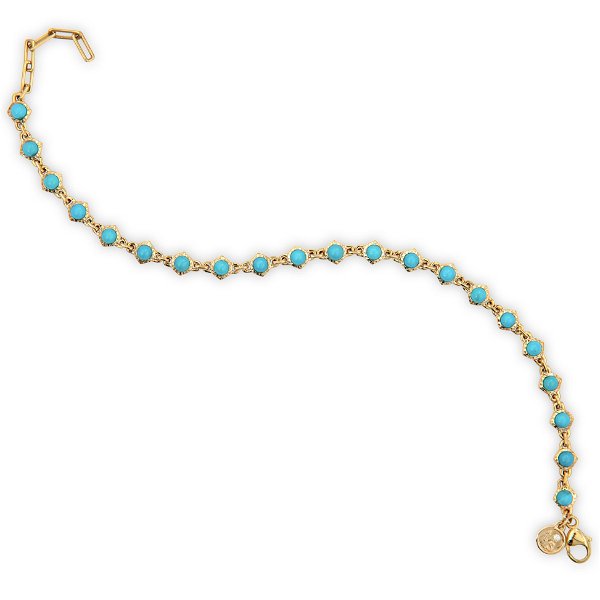 Closeup photo of Show Your Love Turquoise Bezel Tennis Bracelet