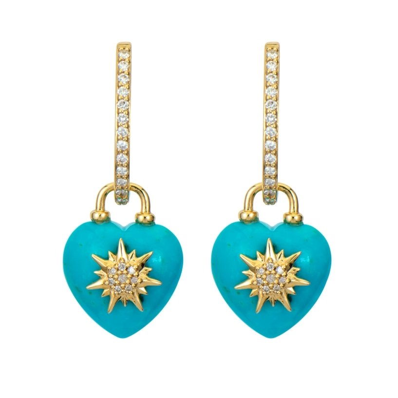 Trust Your Heart Carved Turquoise Charms