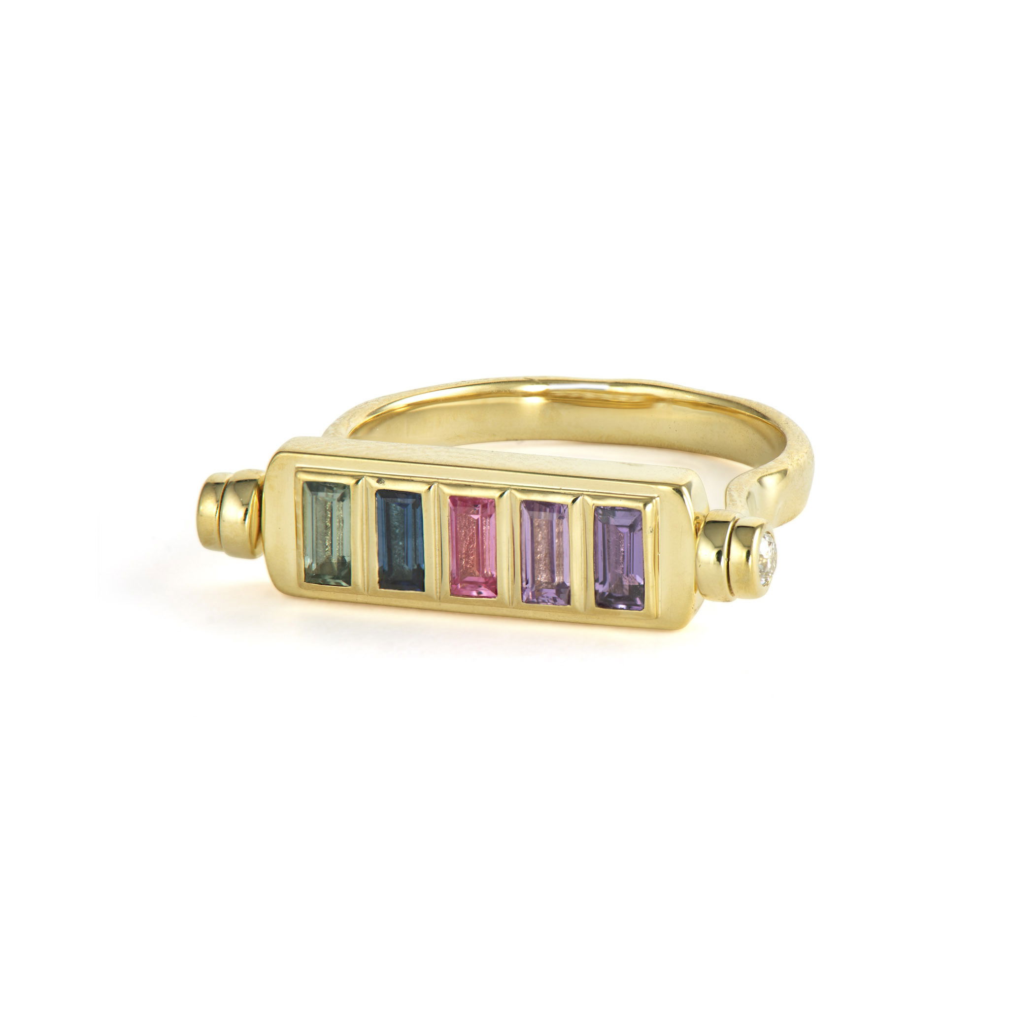 Flat Top Wide Baguette Flip Ring