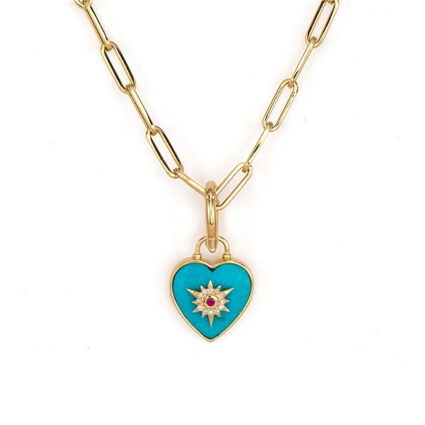 Closeup photo of Trust Your Heart Tablet Charm Pendant