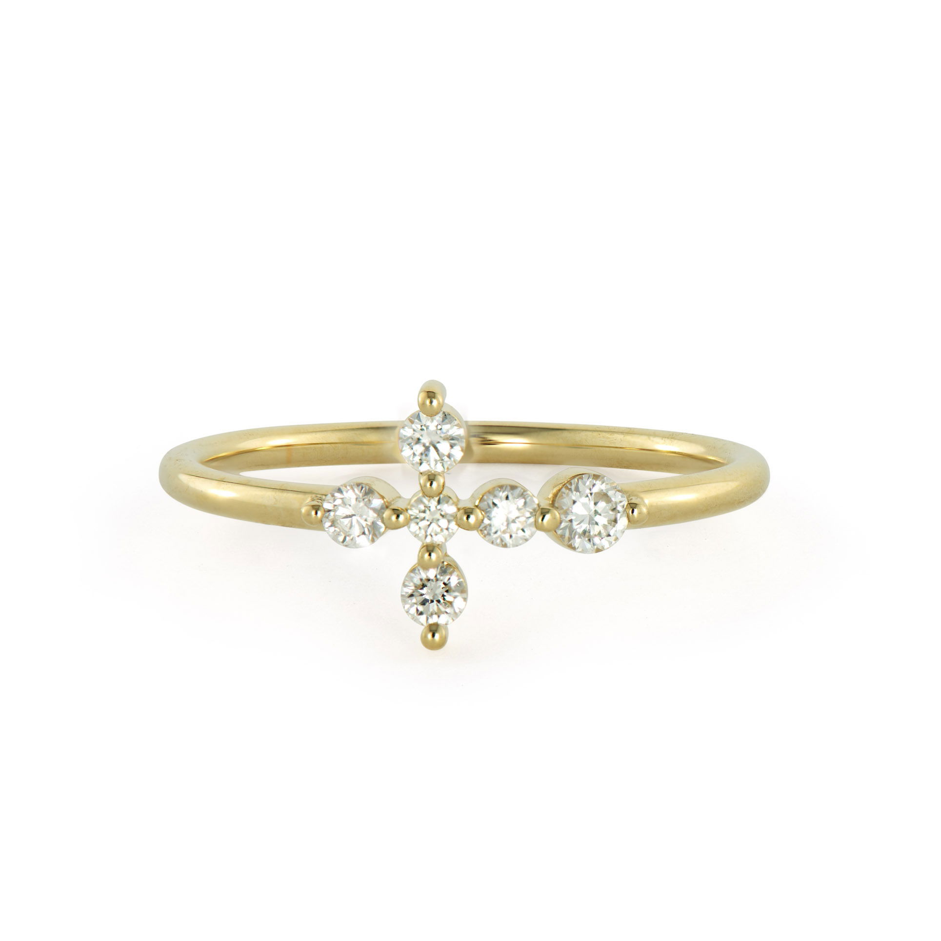 Small Sideways Diamond Cross Ring