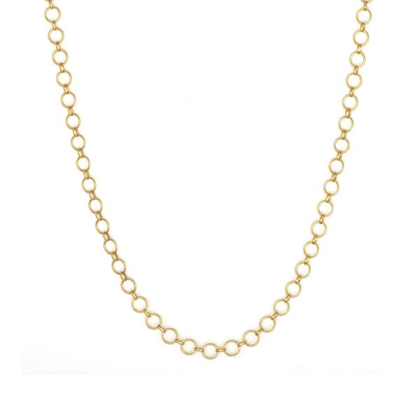 Closeup photo of Classic High Polish Round Loopy Chain 18"