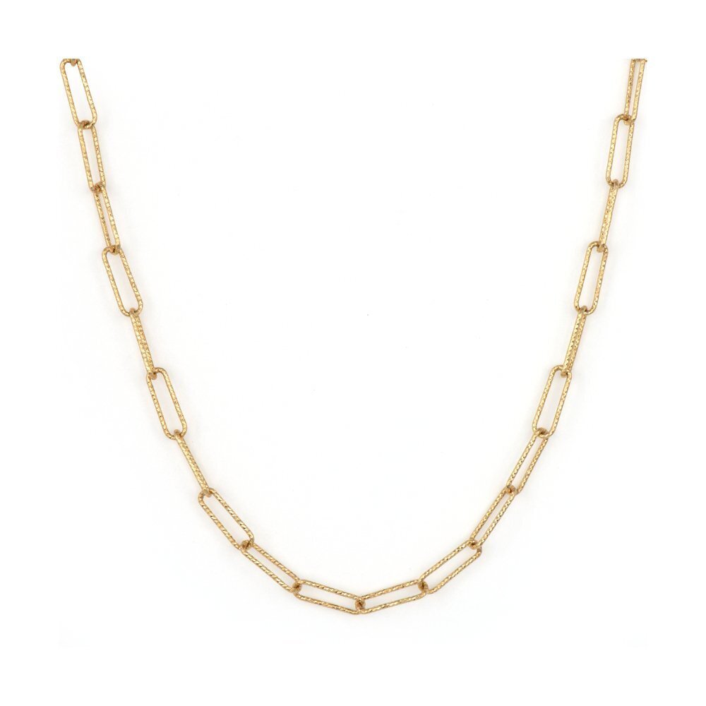 Diamond Cut Paperclip Chain 24"