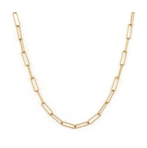 Closeup photo of Diamond Cut Paperclip Chain 24"