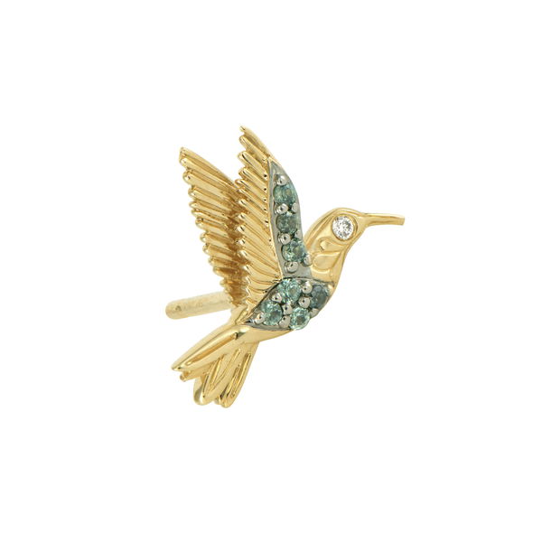 Closeup photo of Single Colibri Stud Earring