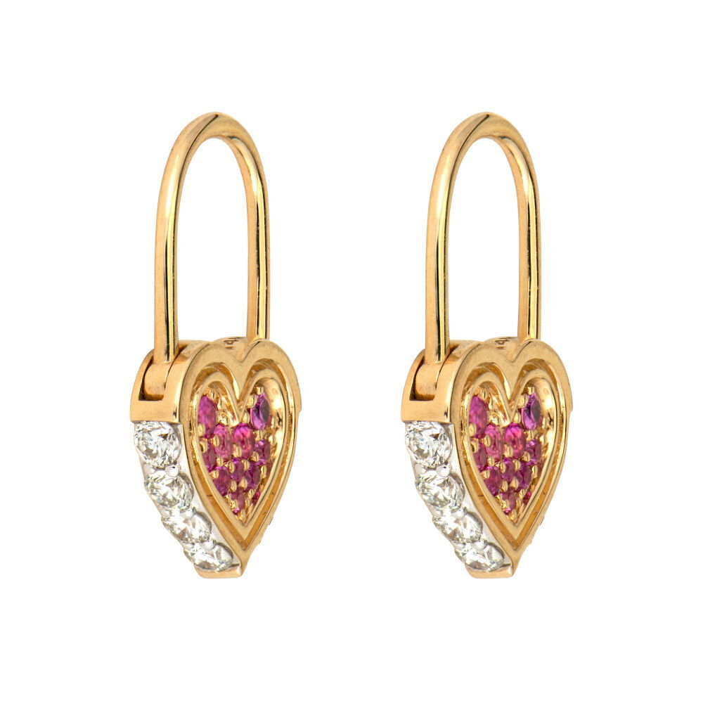 Unlock Love Heart Lock Hoop Earrings