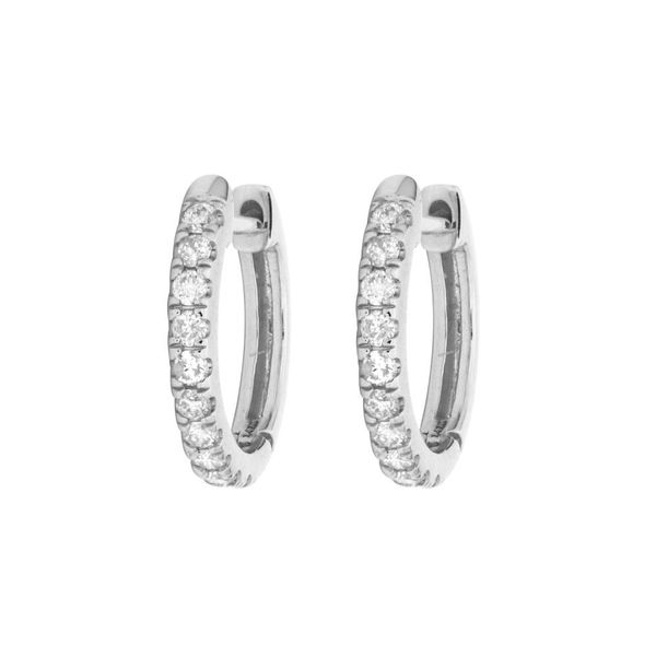 Closeup photo of Classic Diamond Huggie Hoops