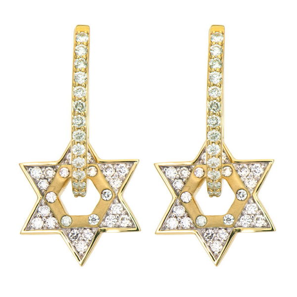 Closeup photo of Open Star of David Charms