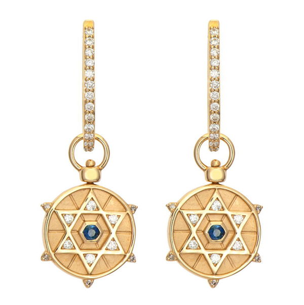 Closeup photo of Hamsa and Star of David Double Sided Top Switch Charms