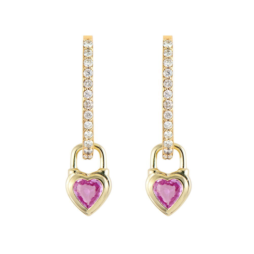 Beating Heart Pink Sapphire Charms