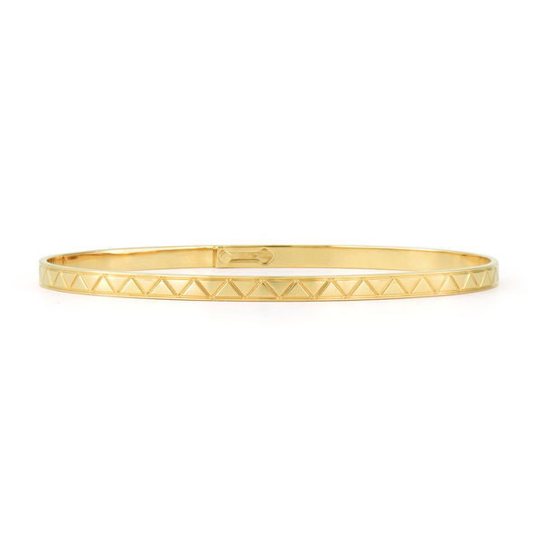 Closeup photo of Engraved Pyramid Eternity Bangle
