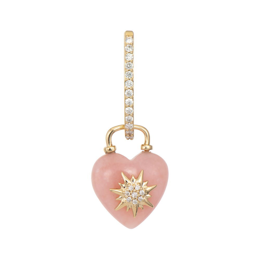 Trust Your Heart Carved Pink Opal Charms