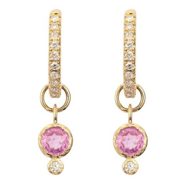 Closeup photo of Classic Tiny Pink Sapphire Earring Charms