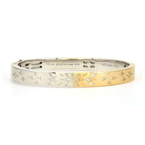 Closeup photo of Wide Love Explosion Two-toned Bangle