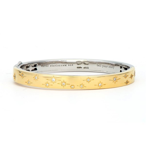 Closeup photo of Wide Starry Night Two-toned Bangle