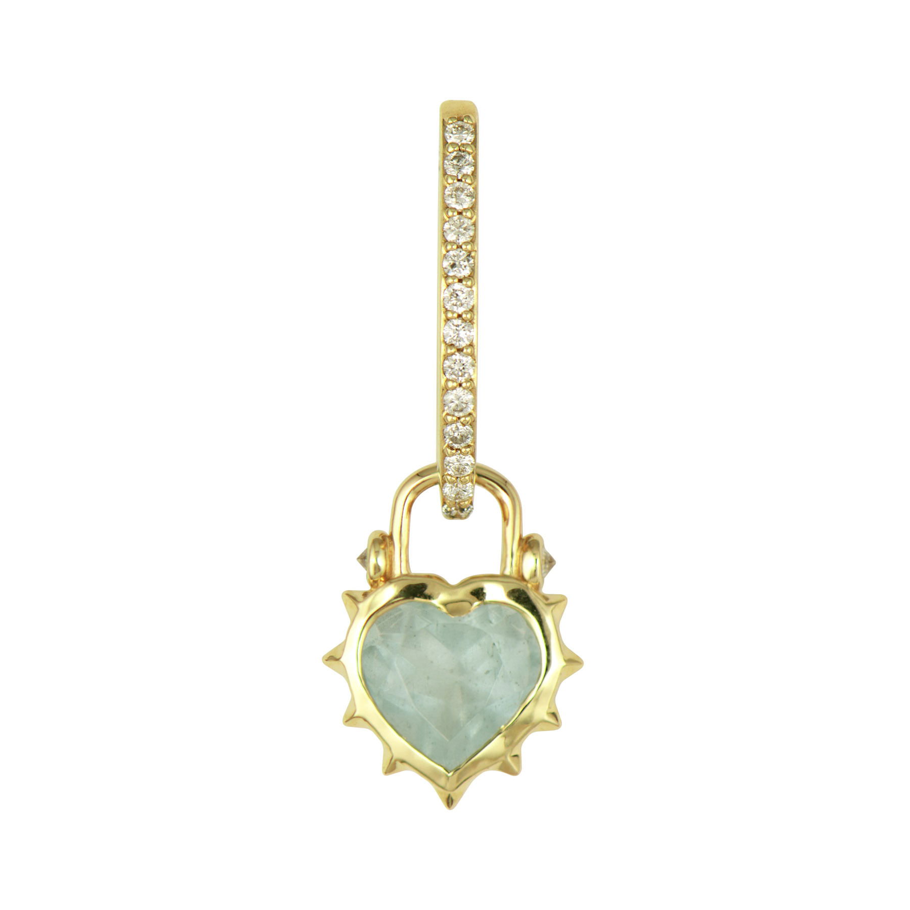 Thorned Aqua Heart Charm