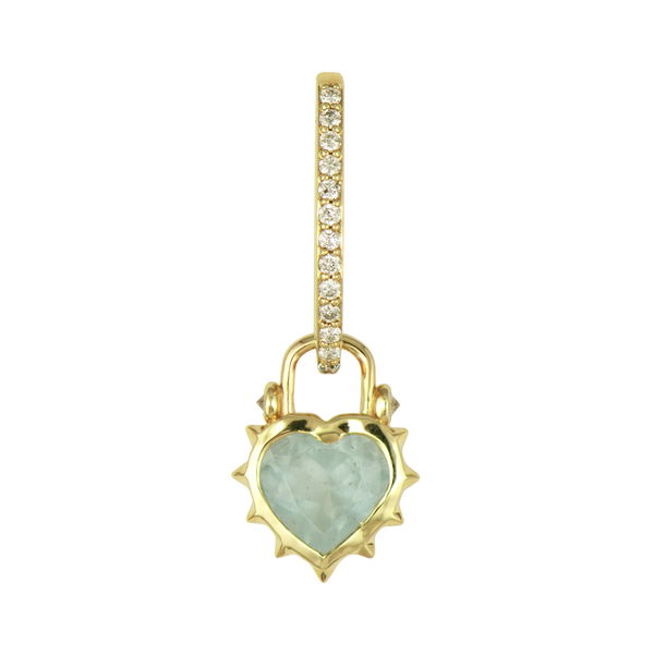 Closeup photo of Thorned Aqua Heart Charm