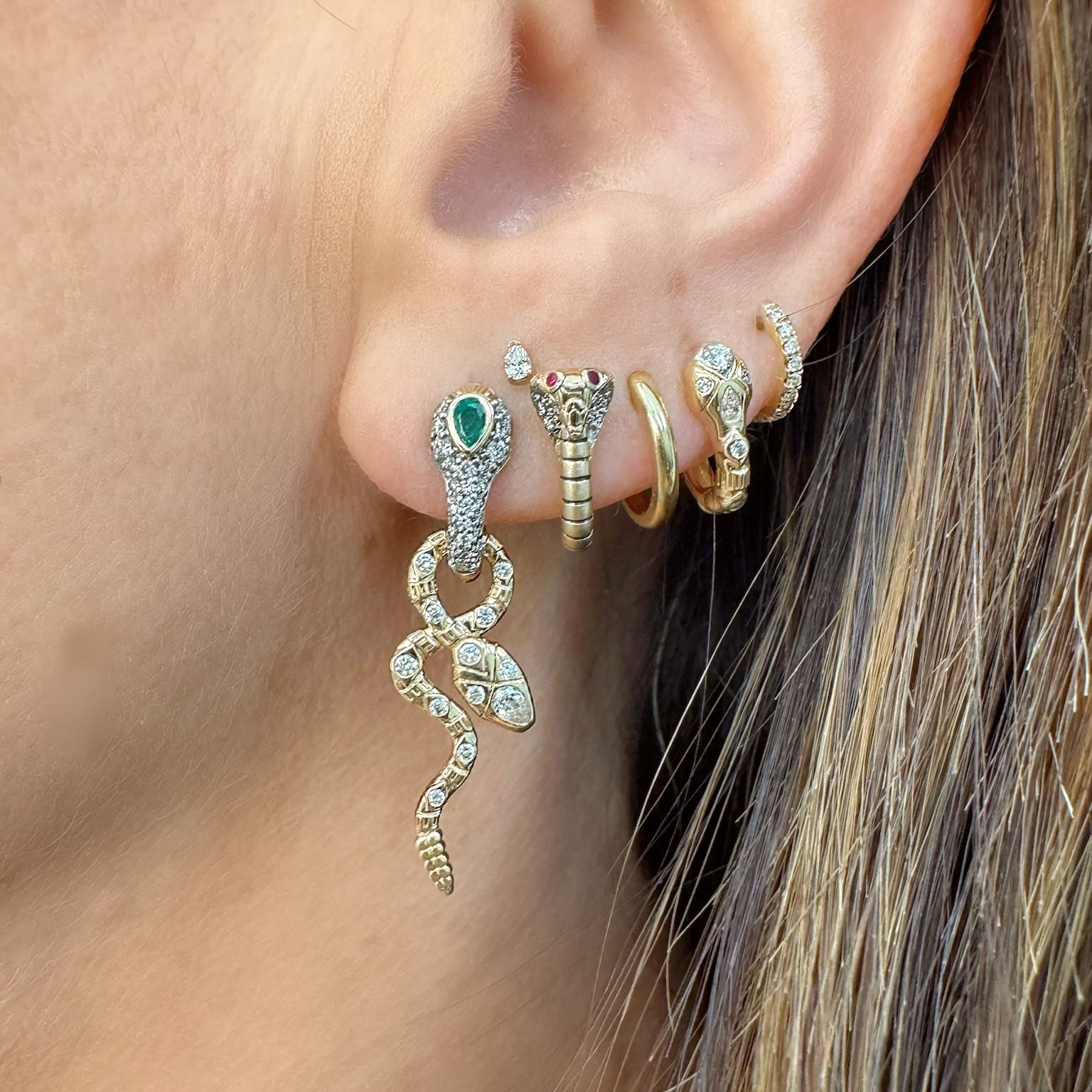 King Cobra Hoop Earrings