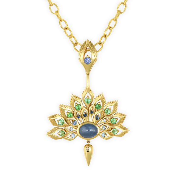 Closeup photo of Radiant Peacock Fan Pendant