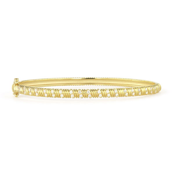 Closeup photo of Ruffled Diamond Bangle