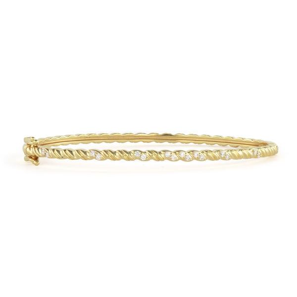 Closeup photo of Narrow Ruffled Diamond Bangle