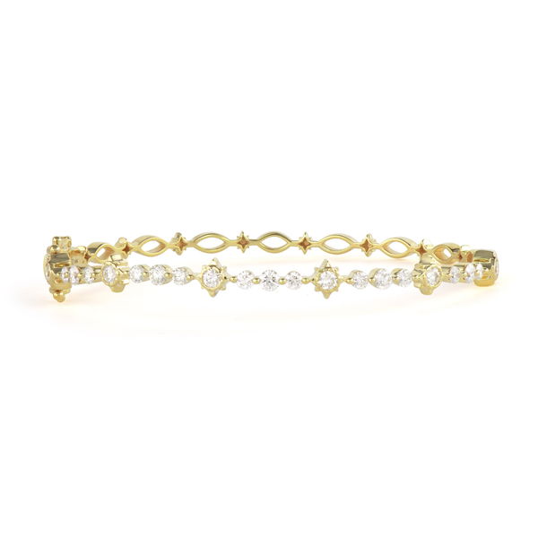 Closeup photo of Narrow Diamond Star Bangle