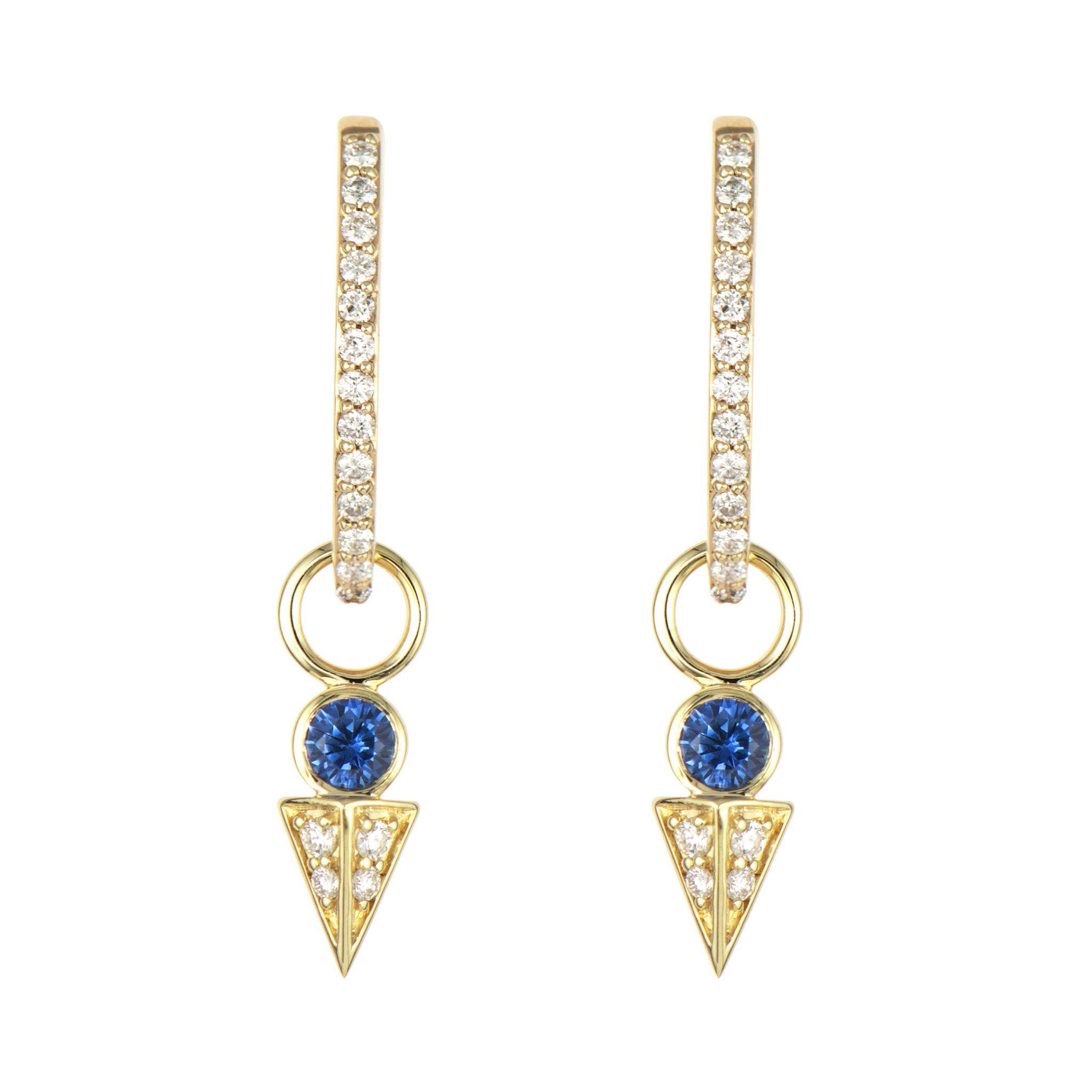 Tiny Blue Sapphire Pyramid Charm