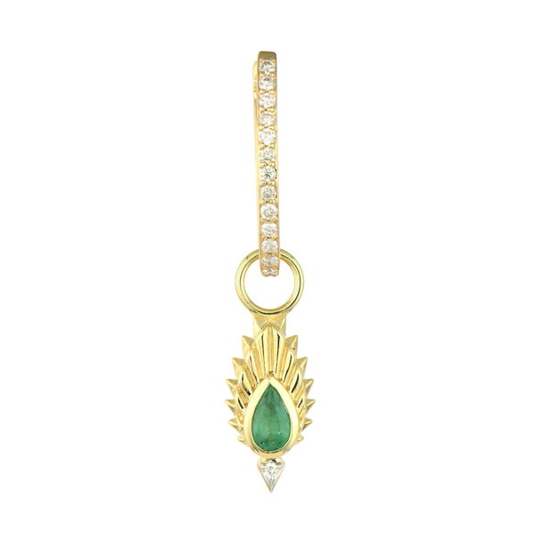 Closeup photo of Tiny Peacock Feather Charm