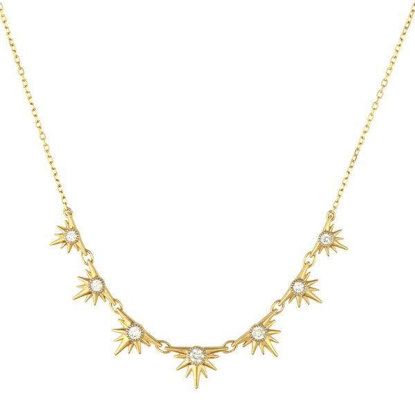 Closeup photo of Love Explosion 7 Point Diamond Star Necklace