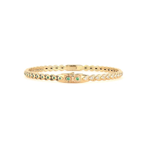 Closeup photo of Owl Eyes Diamond Bangle
