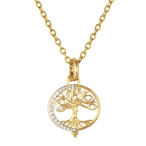 Closeup photo of New Moon Open Tree Of Life Pendant