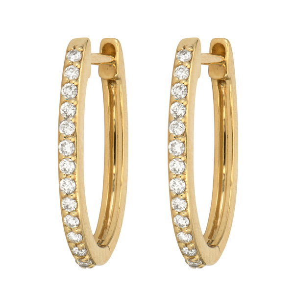 Alternate view of the Oval Pave Hoops