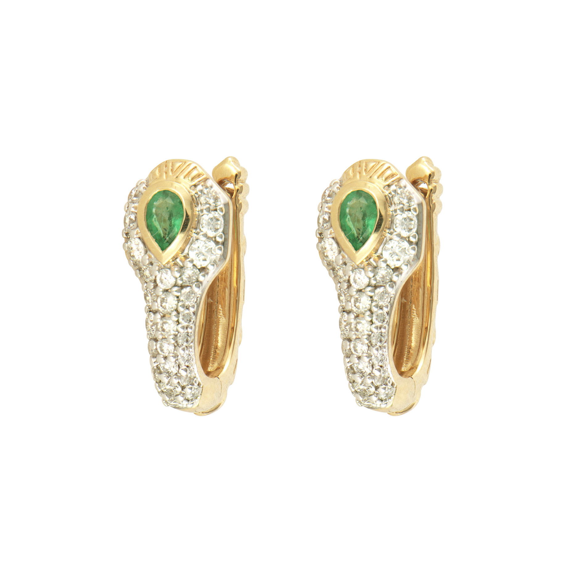 Diamondback Emerald Snake Hoop