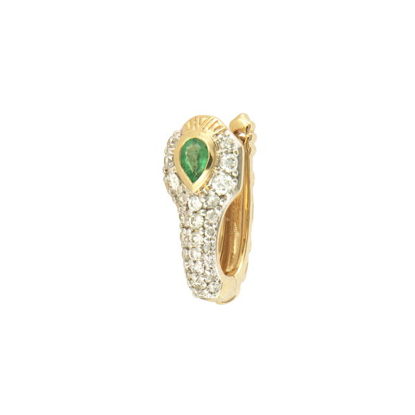 Closeup photo of Diamondback Emerald Snake Hoop