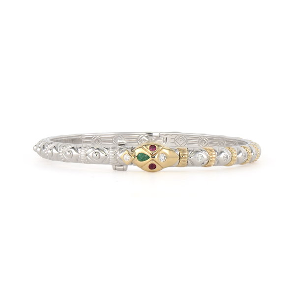 Closeup photo of Two-Toned Snake Skin Bangle
