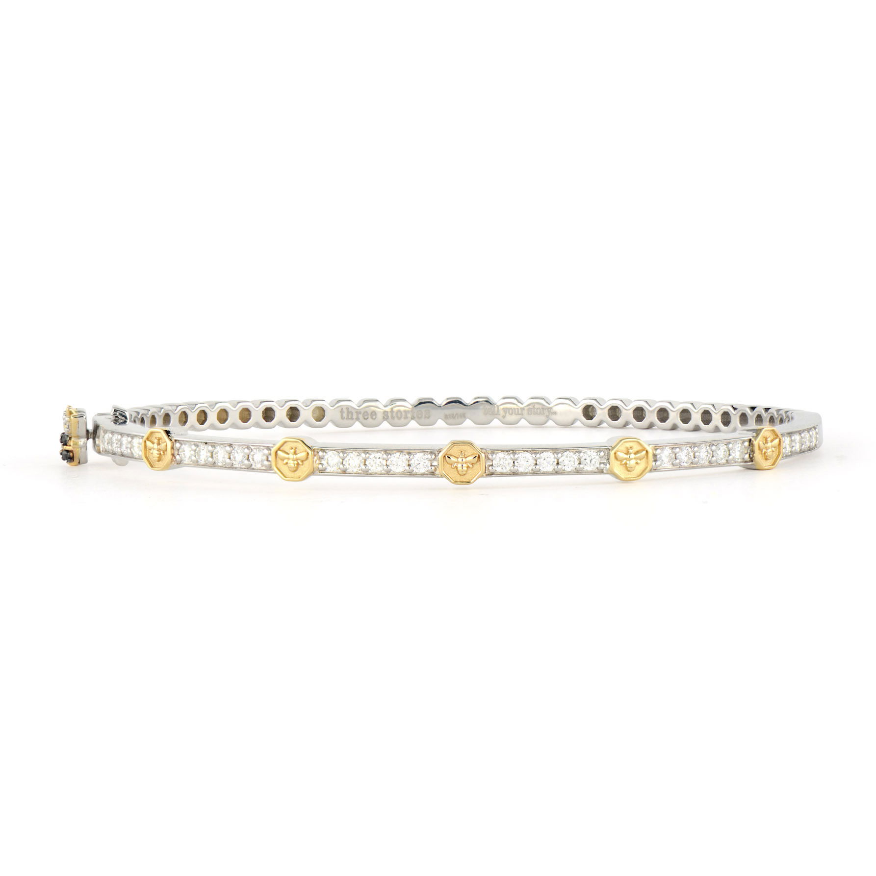 Two-Toned Honeycomb Diamond Bangle