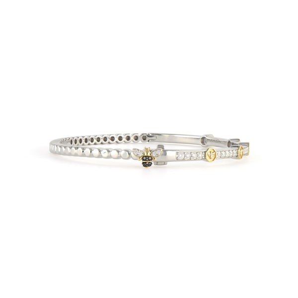 Closeup photo of Two-Toned Honeycomb Diamond Bangle