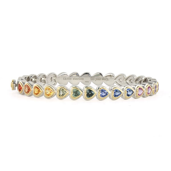 Closeup photo of Two-Toned Continuous Heart Bangle