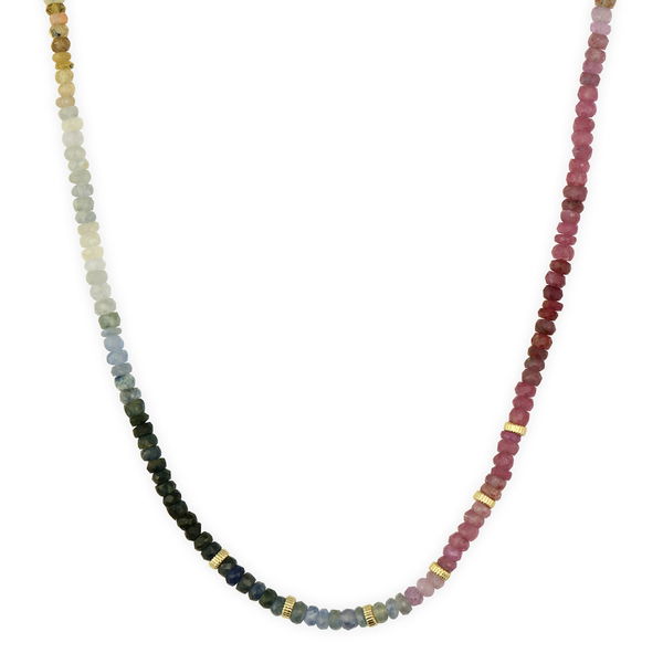 Closeup photo of Medium Multi-Colored Sapphire Beaded Chain