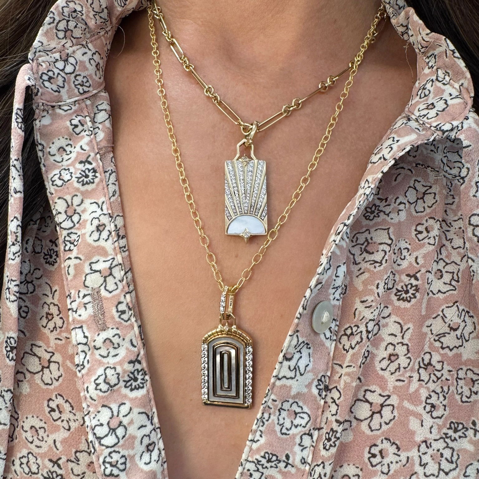 The chain that can be worn so many ways! The Small Alternating Paperclip Chain is the perfect chain for multiple charms or to be worn alone. This 14k gold chain can be clipped anywhere to create a "Y" necklace or worn with Three Stories charms and bales hanging from it. The perfect chain to tell your story... 18 inches. Small Alternating Paperclip Chain 18"